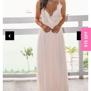 Never worn, Ivory pleated maxi dress